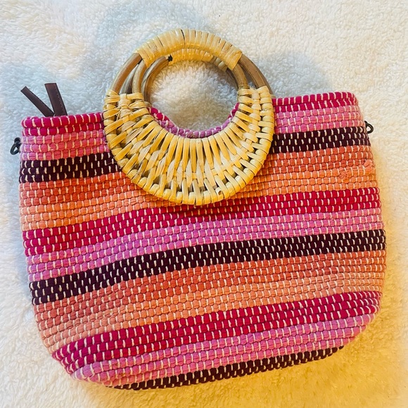 70’s Style Wicker Style Purse 🩷❤️🧡🤎 - Picture 1 of 6